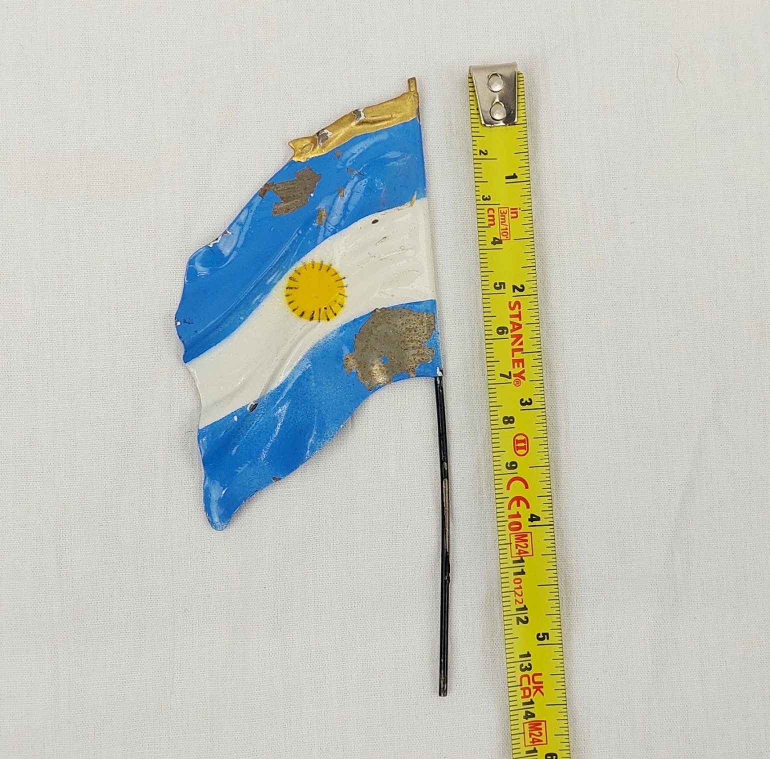 1930s Tinplate Toy Flag Of Argentina - Image 2