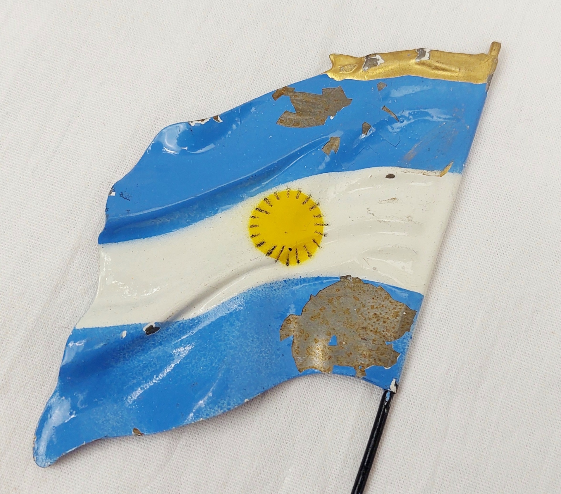 1930s Tinplate Toy Flag Of Argentina - Image 3