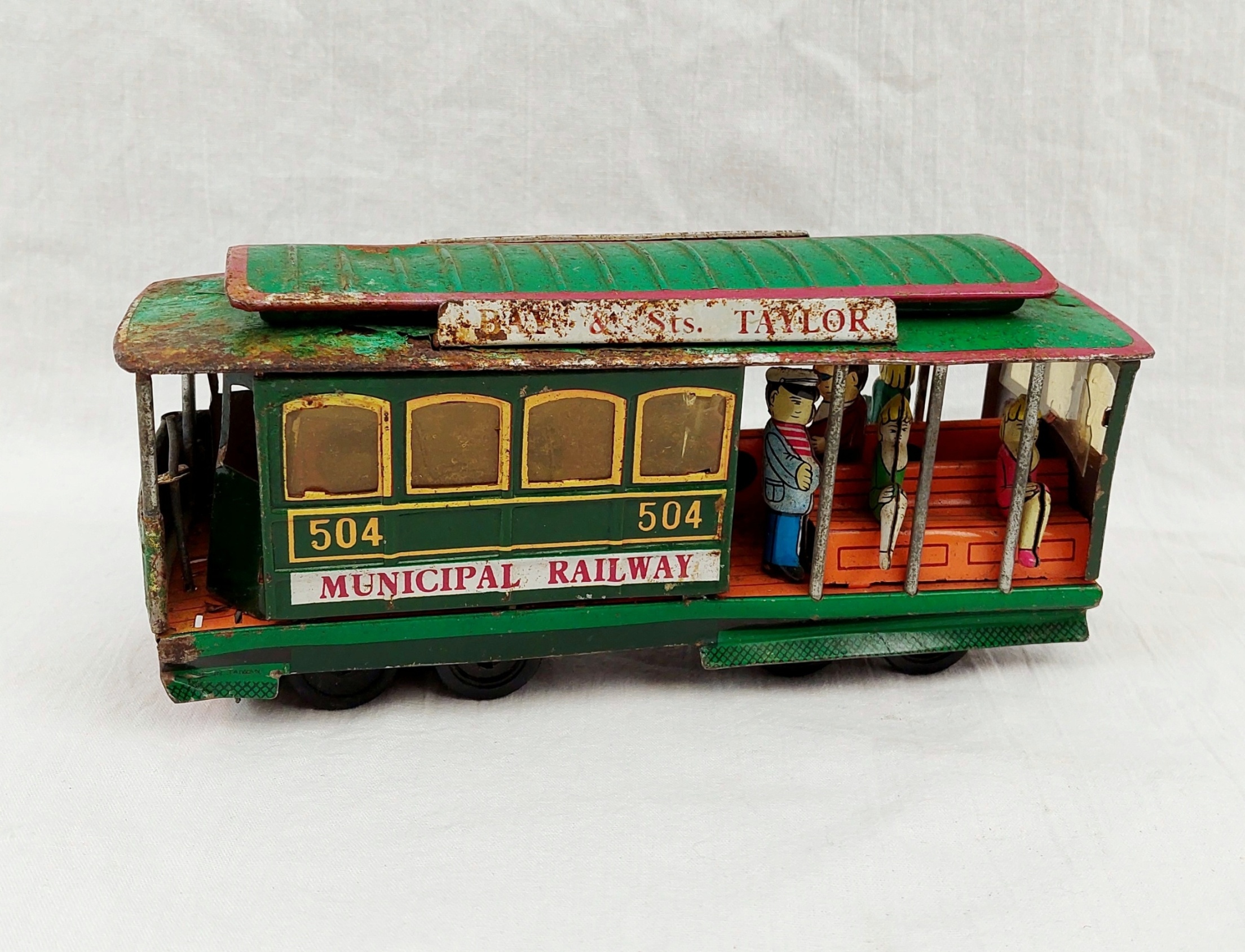 1950s Modern Toys Of Japan Tinplate 504 San Francisco Cable Friction Tram Car