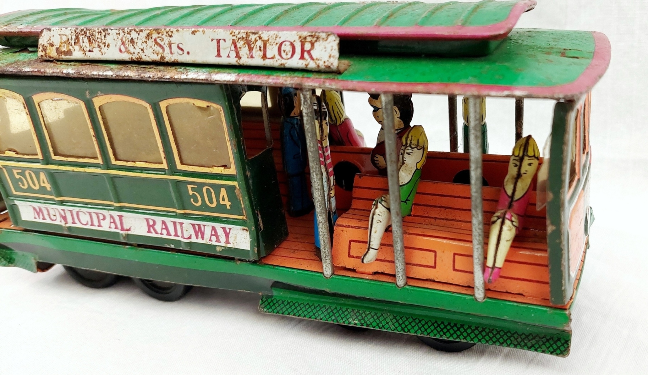 1950s Modern Toys Of Japan Tinplate 504 San Francisco Cable Friction Tram Car - Image 6