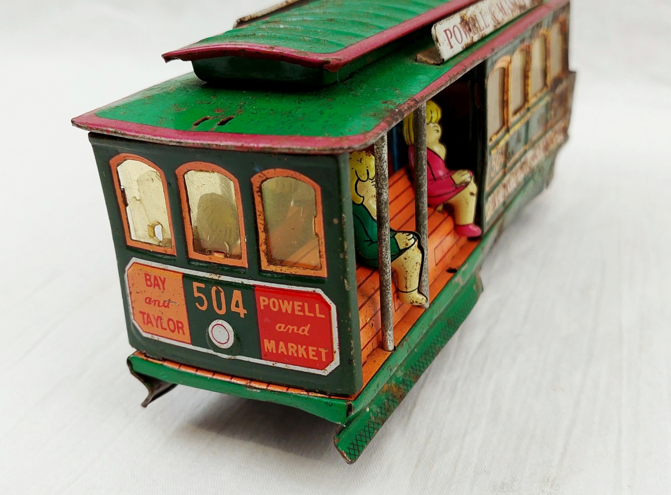 1950s Modern Toys Of Japan Tinplate 504 San Francisco Cable Friction Tram Car - Image 4