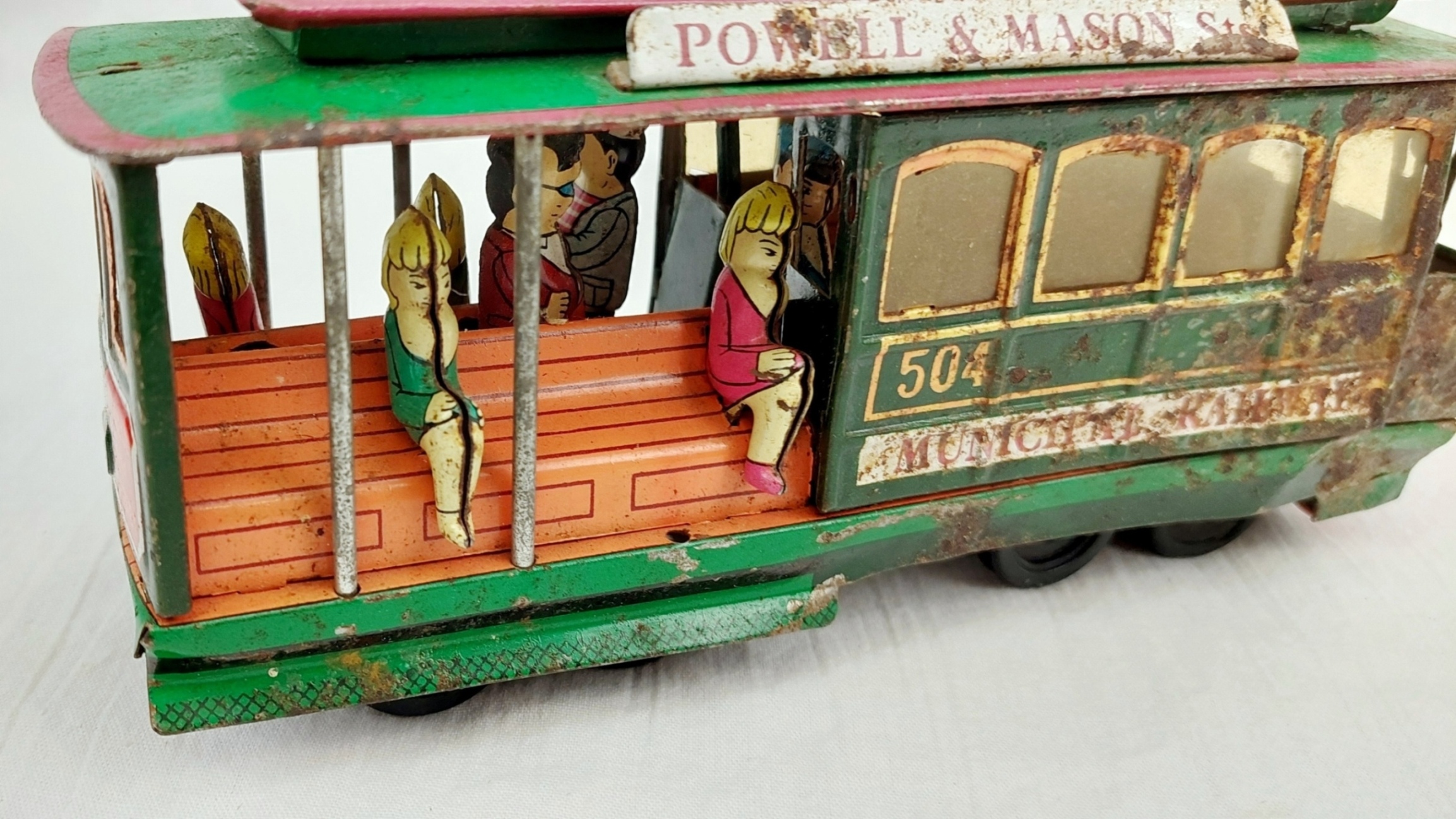 1950s Modern Toys Of Japan Tinplate 504 San Francisco Cable Friction Tram Car - Image 3