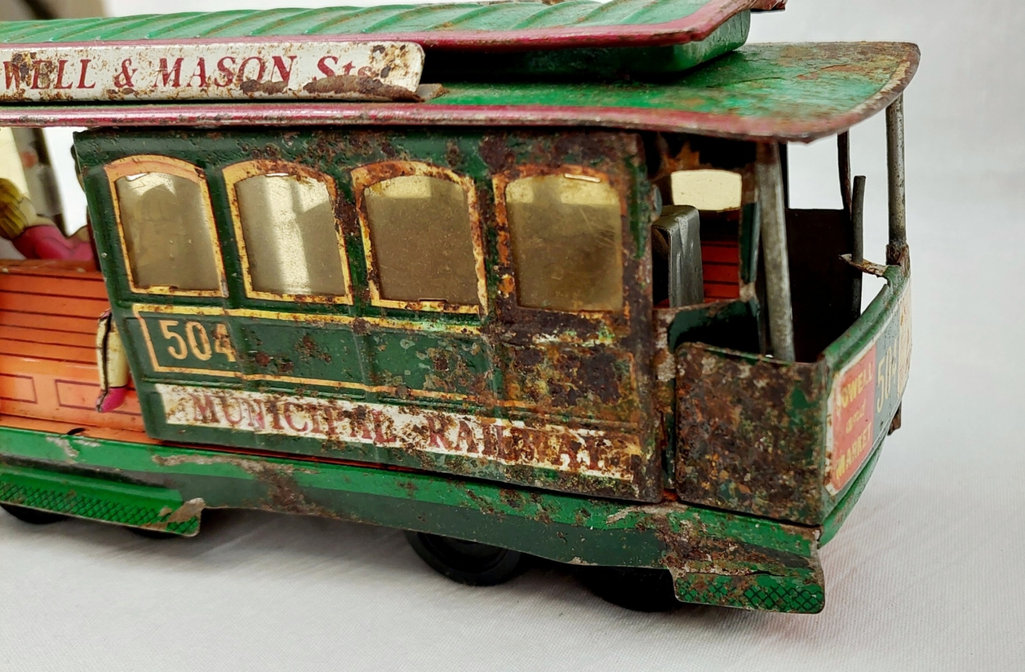 1950s Modern Toys Of Japan Tinplate 504 San Francisco Cable Friction Tram Car - Image 5