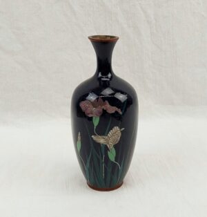 19th Century Iris Pattern Chinese Cloisonne Vase
