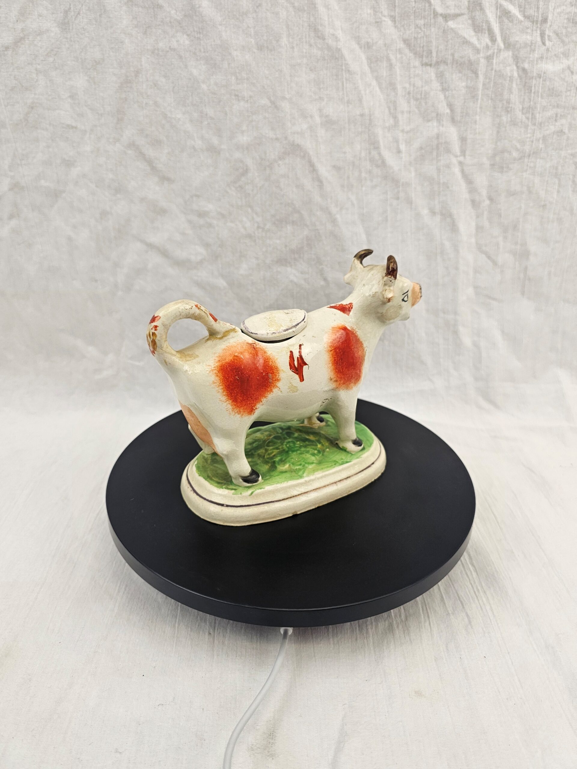 19th Century Staffordshire Pottery Cow Creamer - Antique English Earthenware - Image 5