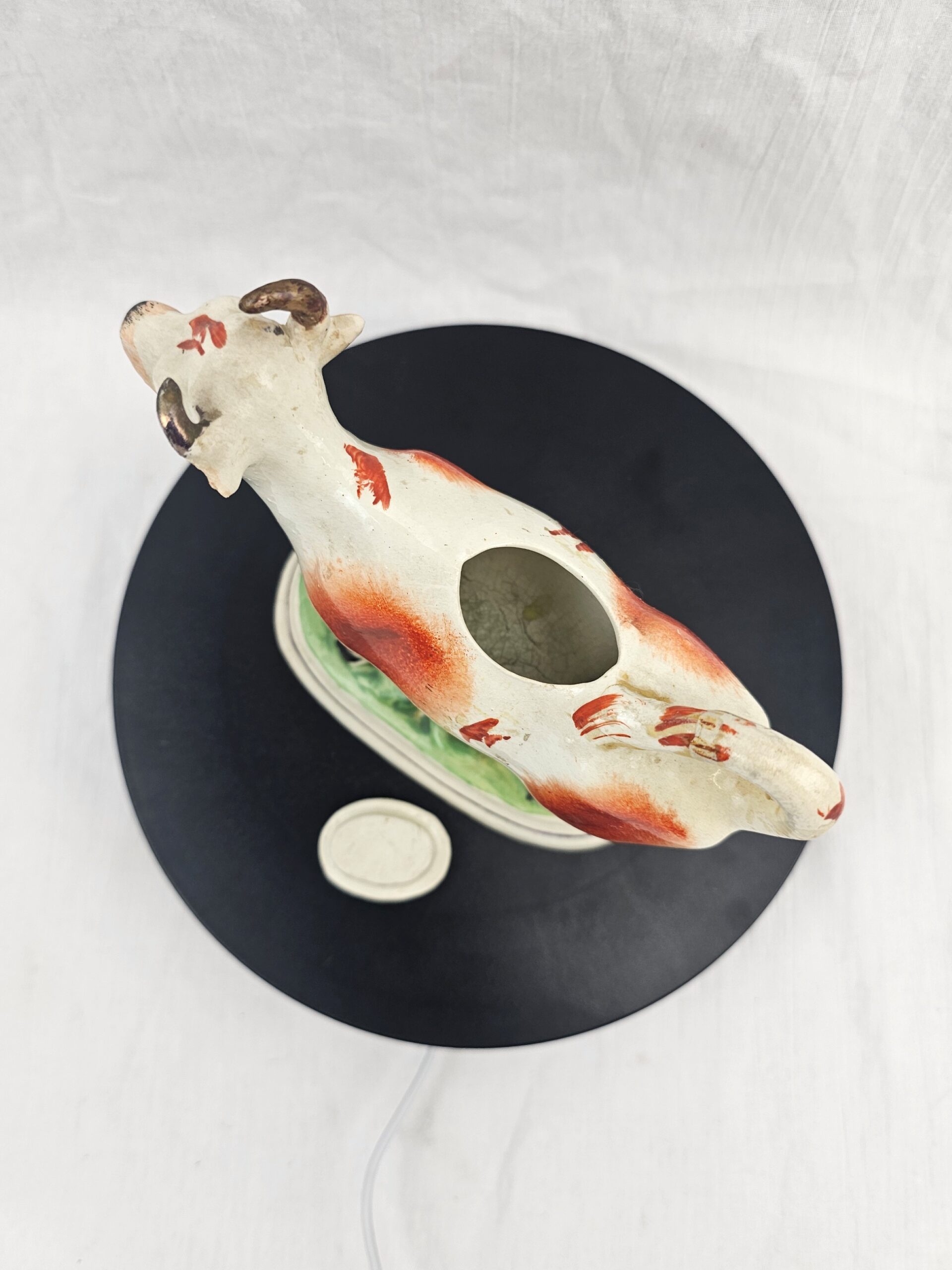 19th Century Staffordshire Pottery Cow Creamer - Antique English Earthenware - Image 7