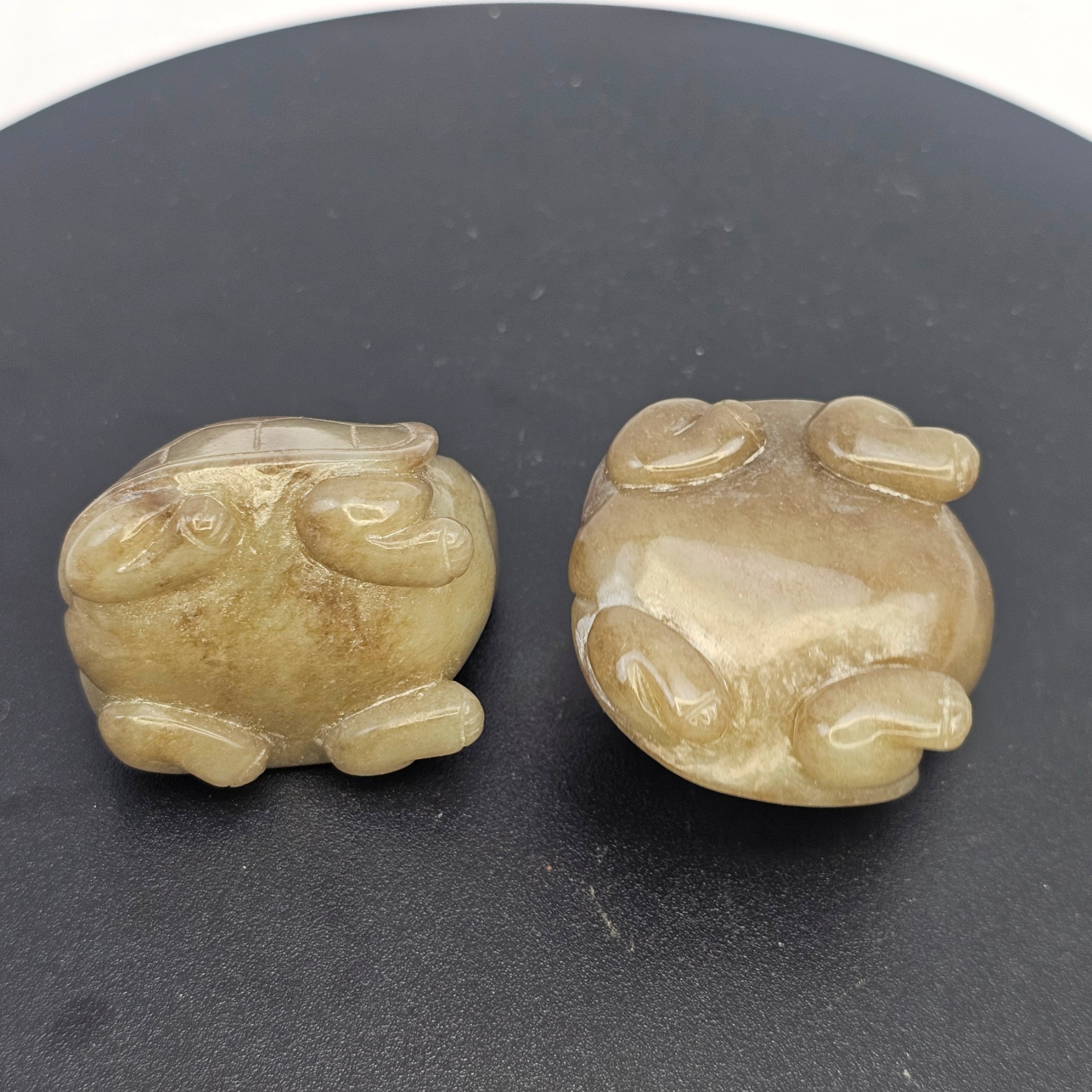 Chinese Qing Dynasty Nephrite Jade Pair of Tortoises - Image 6