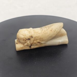 Chinese Nephrite Jade Carving of a Cicada on a Bamboo Stem, Possibly Ming Dynasty or Earlier
