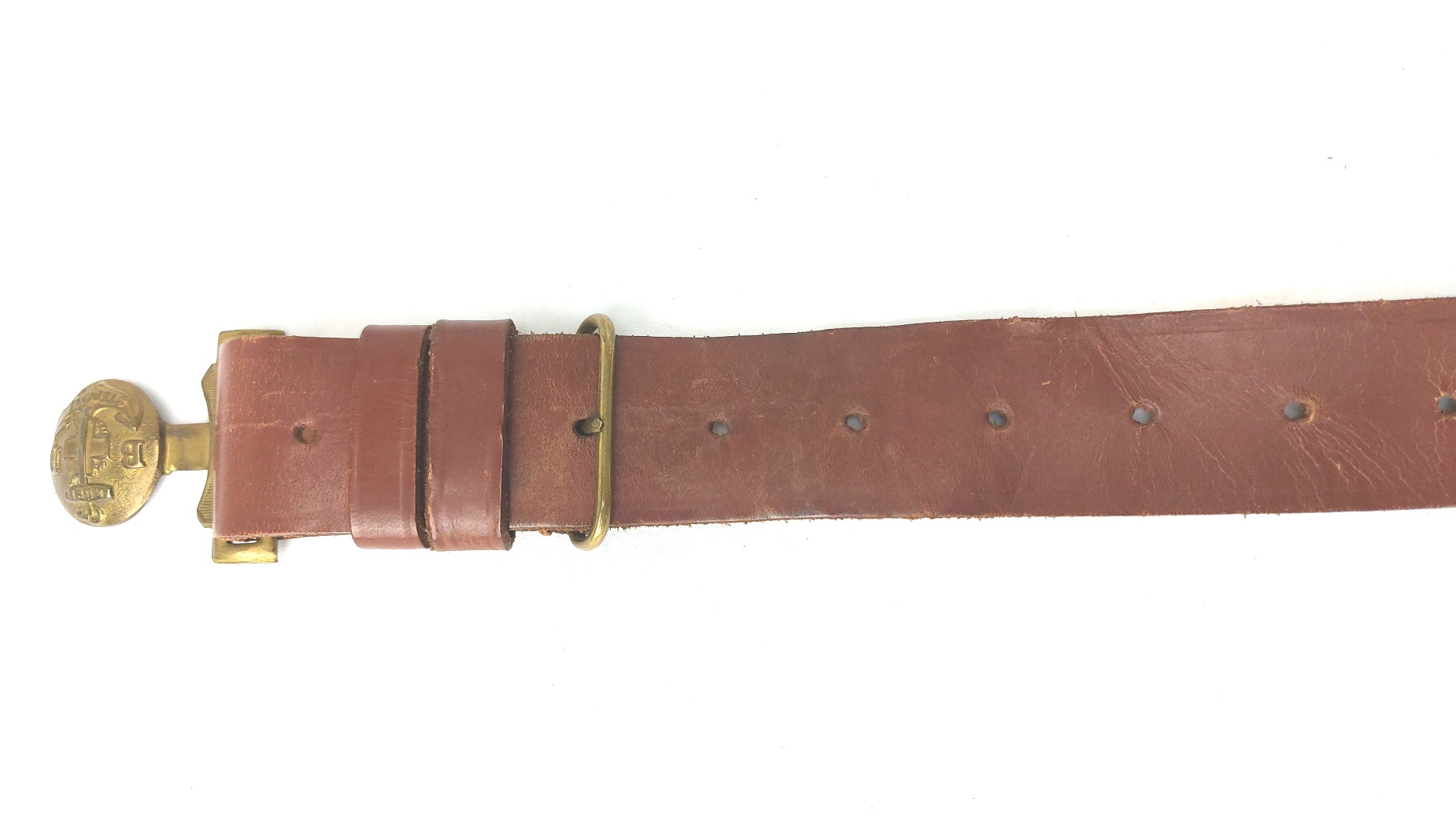 British, Mid-20th Century, The Boys’ Brigade Brass Belt Buckle & Leather Belt – “Sure & Stedfast” Christian Youth Organisation Belt, Size 32 - Image 8