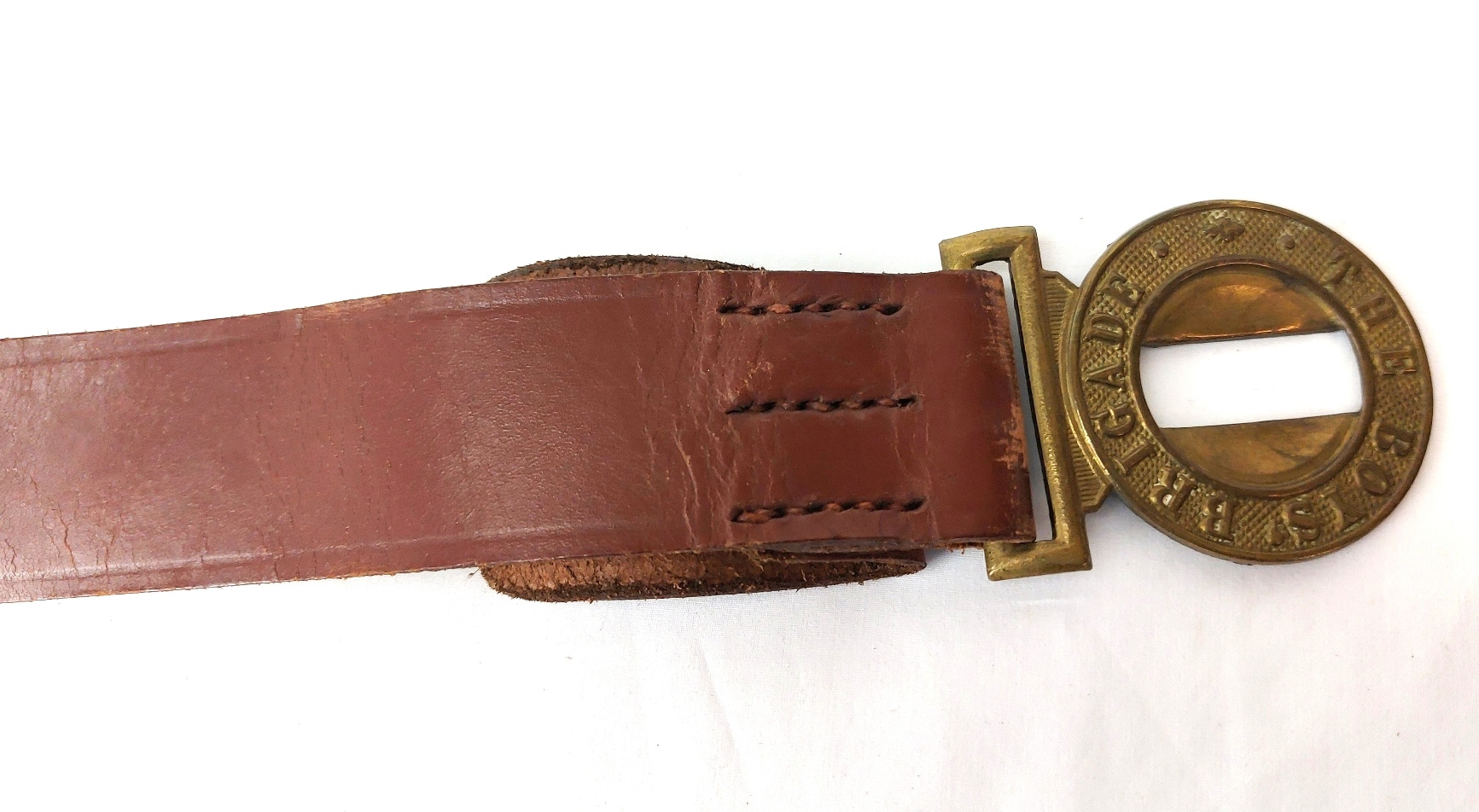 British, Mid-20th Century, The Boys’ Brigade Brass Belt Buckle & Leather Belt – “Sure & Stedfast” Christian Youth Organisation Belt, Size 32 - Image 5