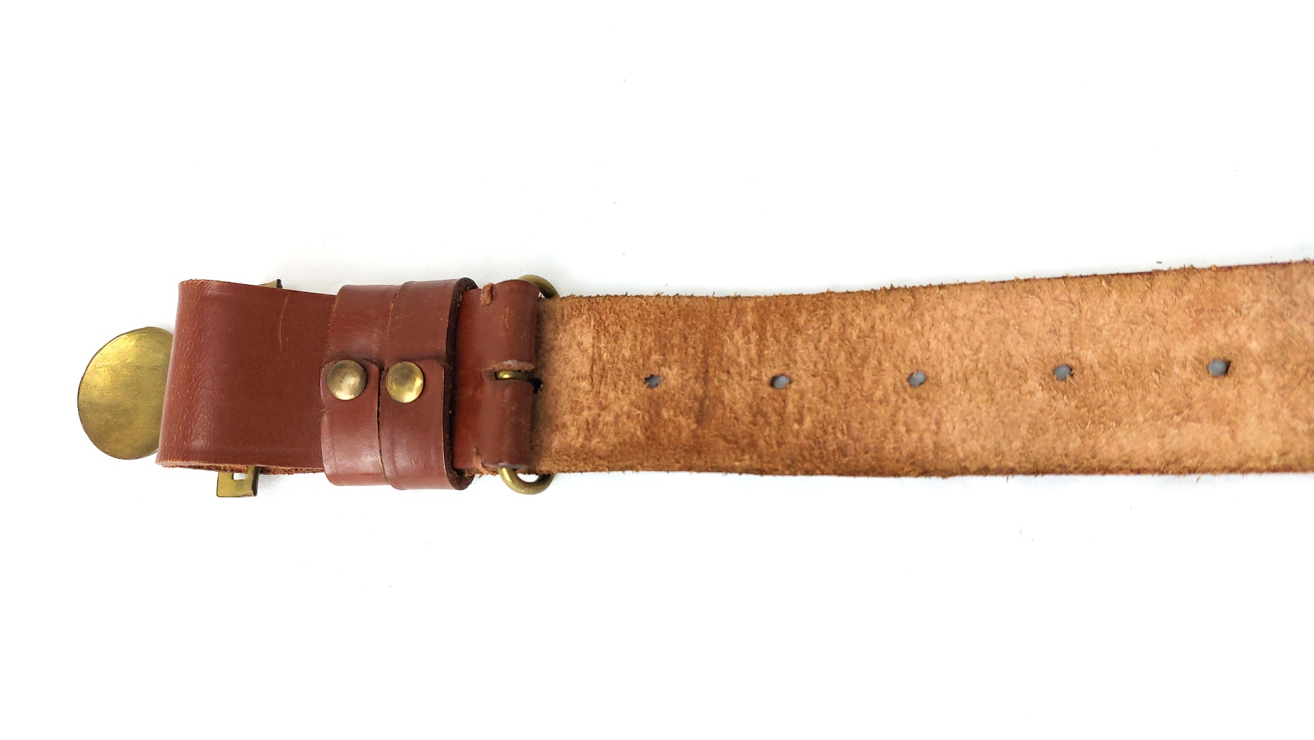 British, Mid-20th Century, The Boys’ Brigade Brass Belt Buckle & Leather Belt – “Sure & Stedfast” Christian Youth Organisation Belt, Size 32 - Image 4