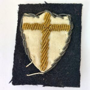 British, WW2, 8th Army Officer’s Bullion Formation Sign – Crusader Shield – Theatre-Made North Africa / Italy