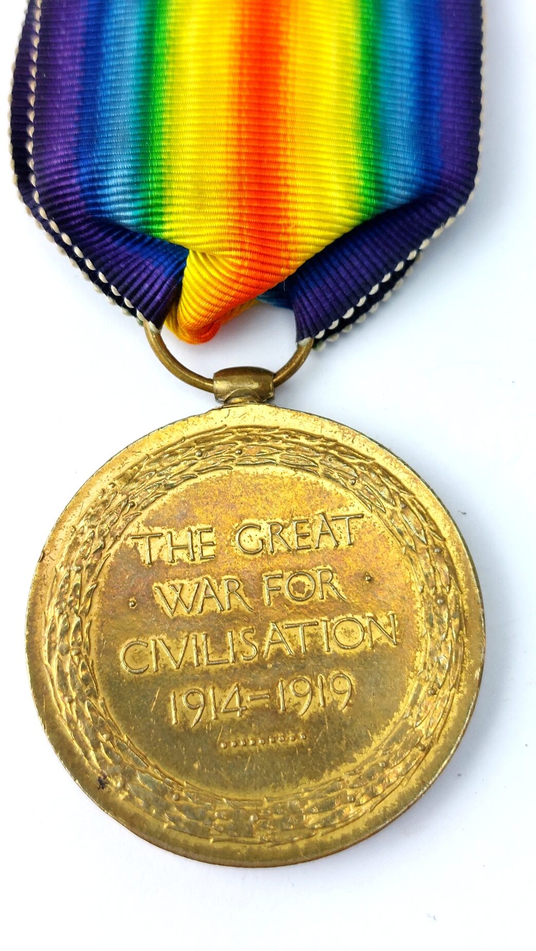British, WW1, Victory Medal, Named to 7834 Pte. William Ivor Mitchell, 1st Hertfordshire Regiment – Killed in Action 31 July 1917 – Ypres / Passchendaele Casualty - Image 4