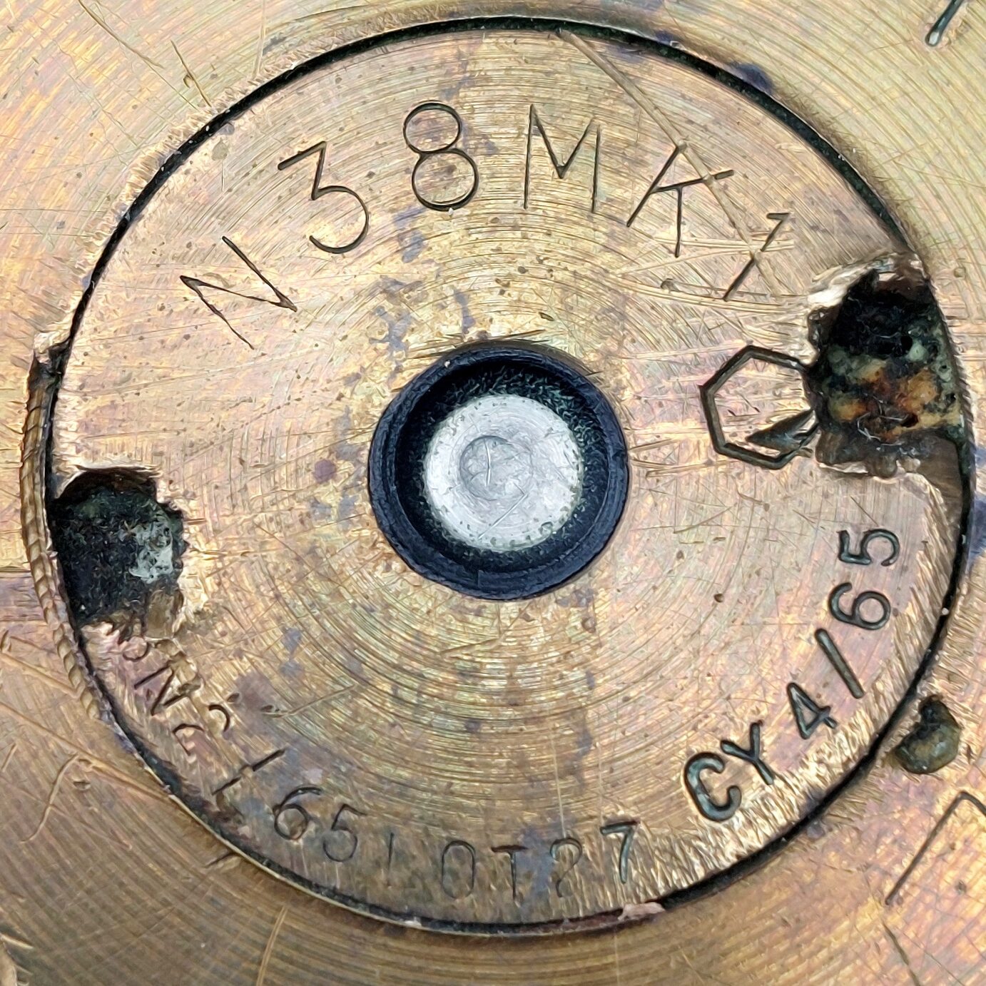 British, Cold War - Dated 1965, Royal Navy ‘N’ Marked, A/S 12 Anti-Submarine Brass Cartridge Case, Trench Art Ashtray Conversion, ECC - Image 4