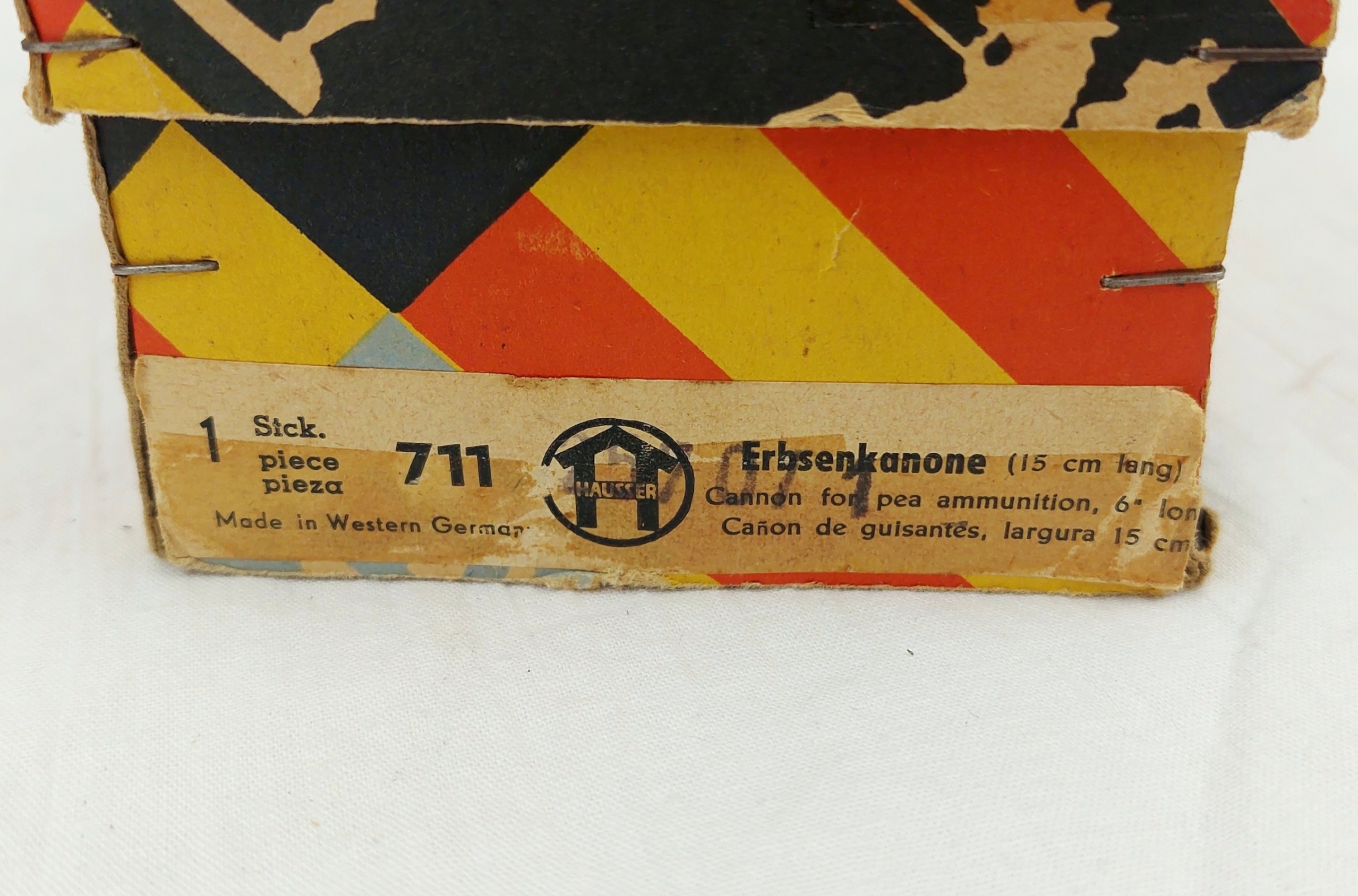 Boxed 1930s Hausser For Elastolin German Tinplate Anti Tank Gun - Image 3