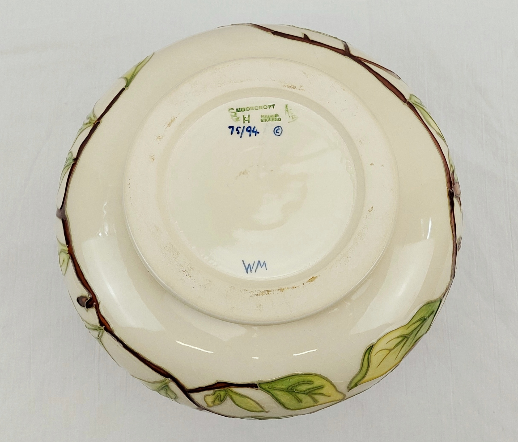 Boxed Large Moorcroft Onion Shaped Magnolia Pattern Vase - Image 6