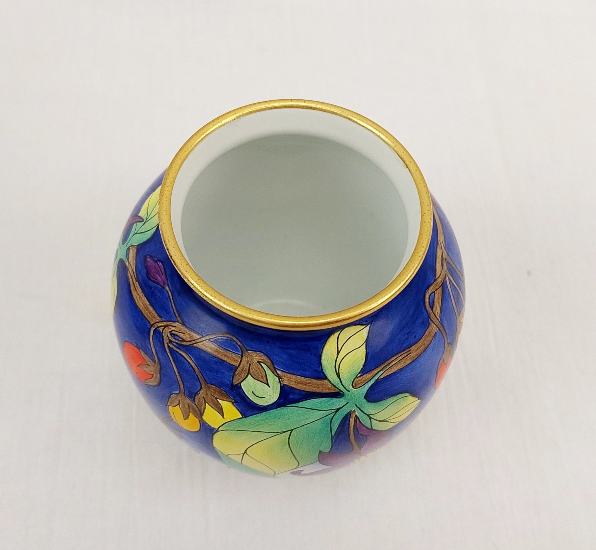 Boxed Moorcroft Bittersweet Pattern Enamel Vase - Image 6