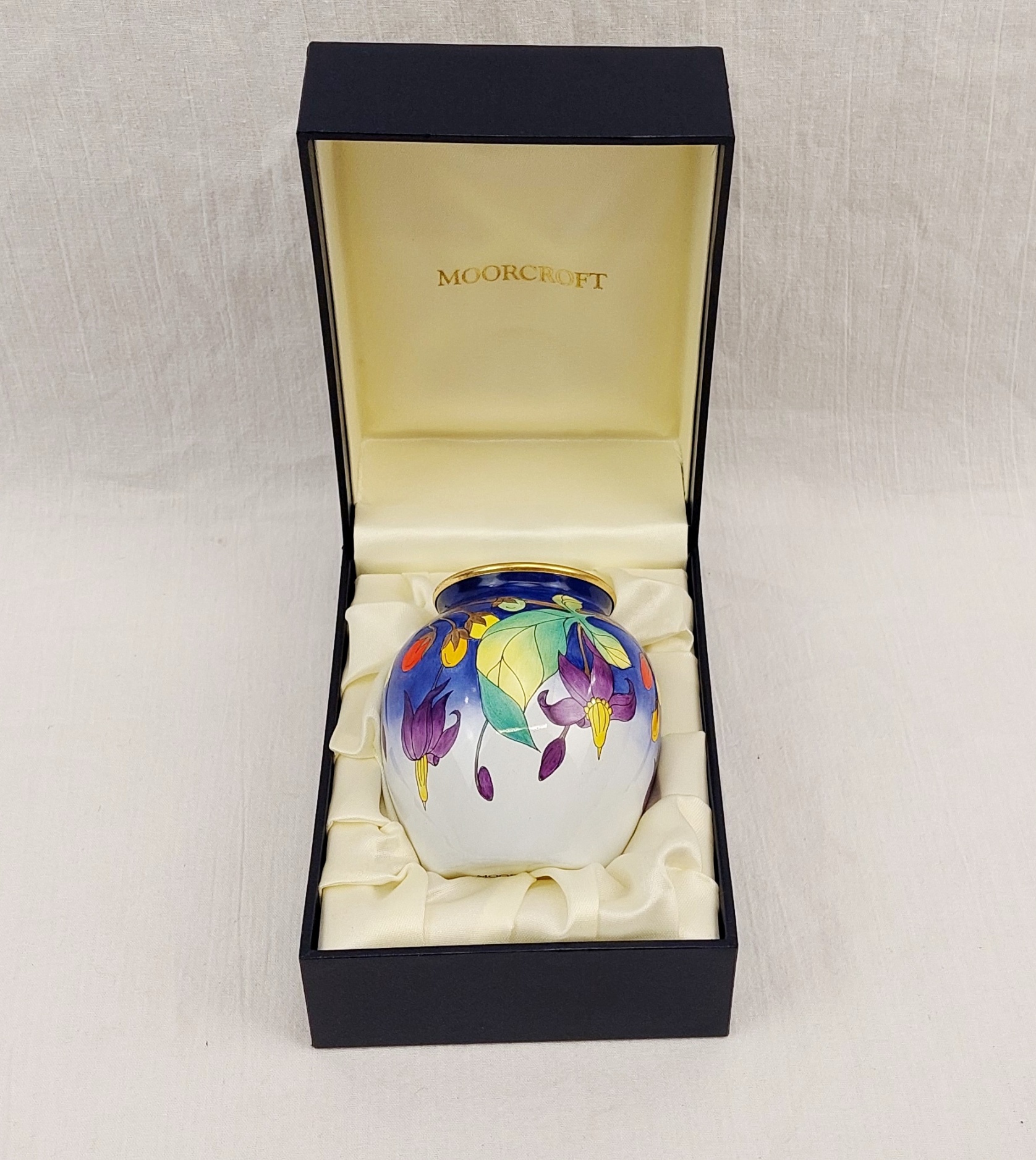 Boxed Moorcroft Bittersweet Pattern Enamel Vase - Image 2