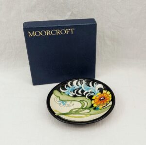 Boxed Moorcroft Lily Plume Pattern Pin Dish