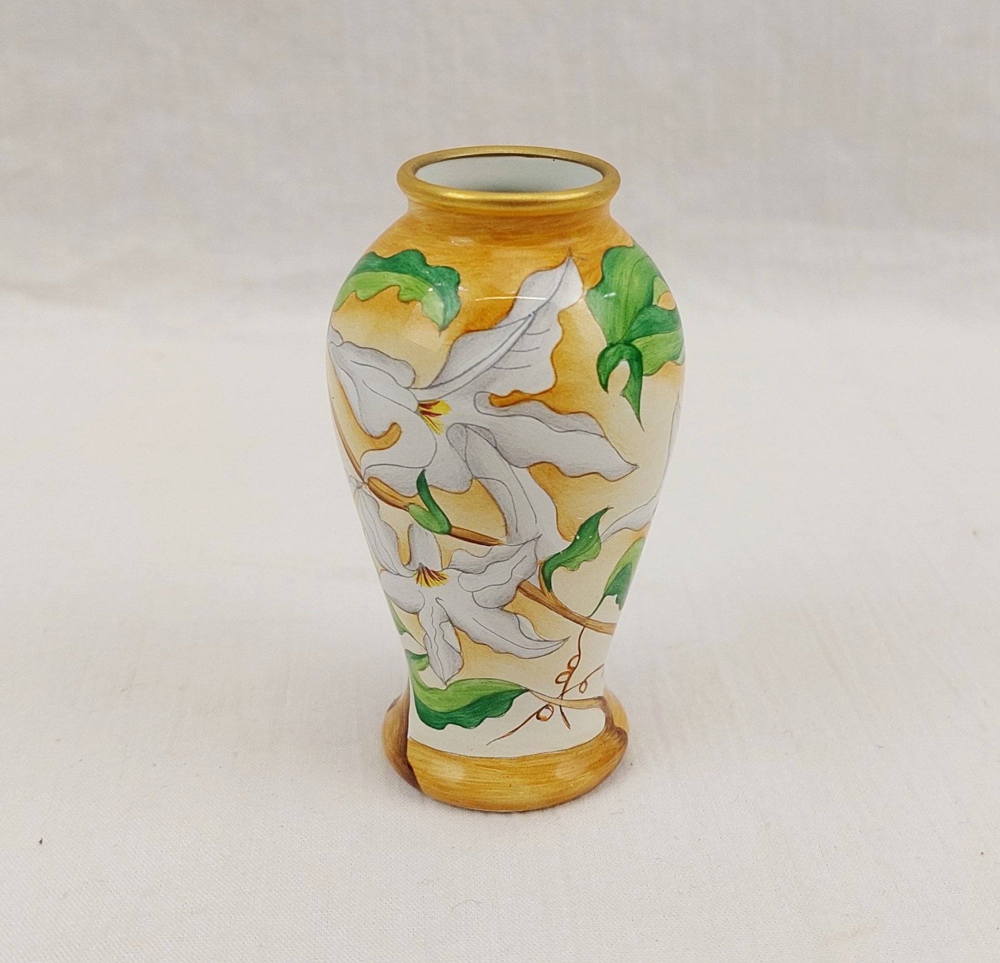 Boxed Moorcroft Narcissus Pattern Enamel Vase - Image 5