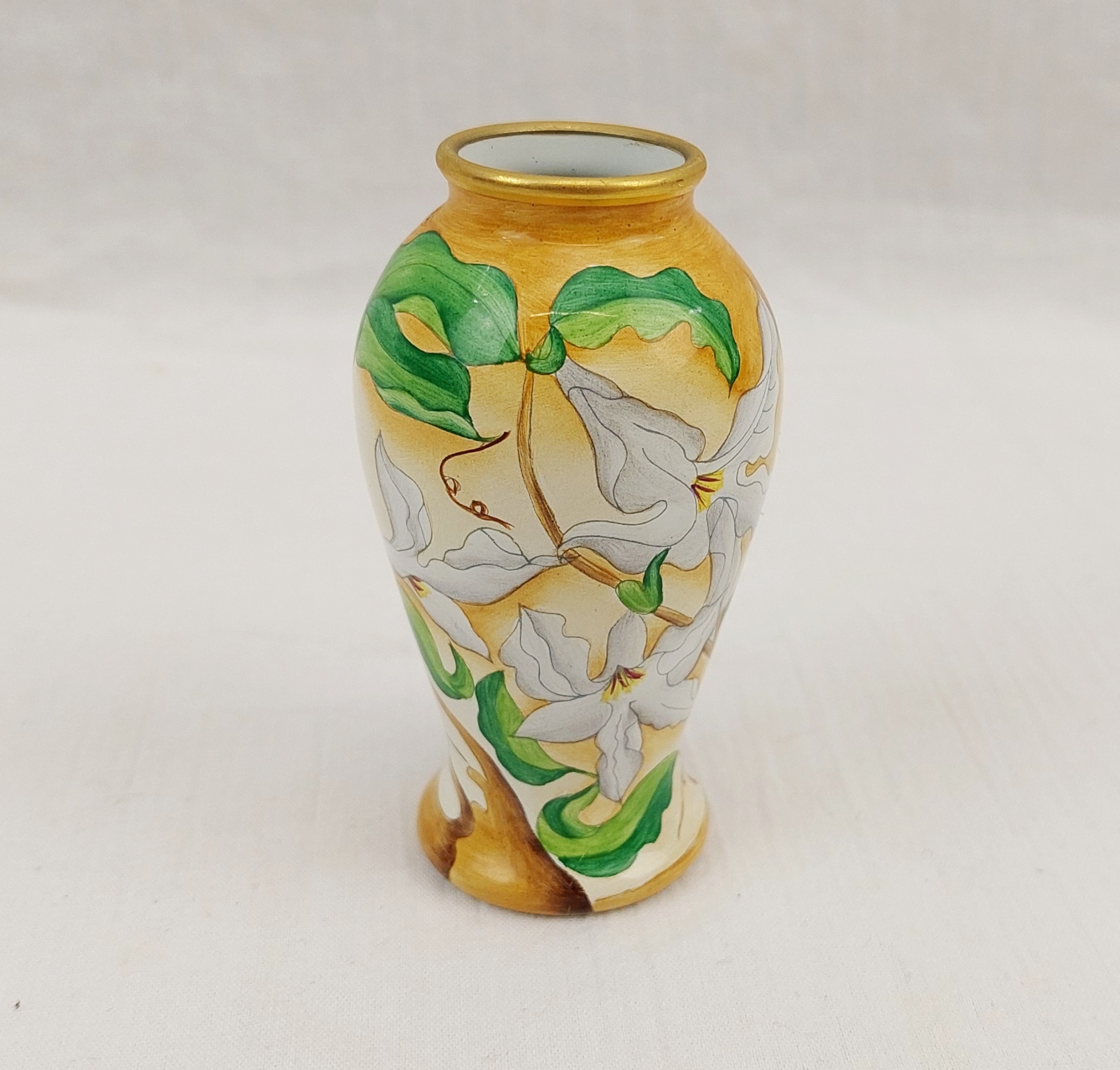 Boxed Moorcroft Narcissus Pattern Enamel Vase - Image 4