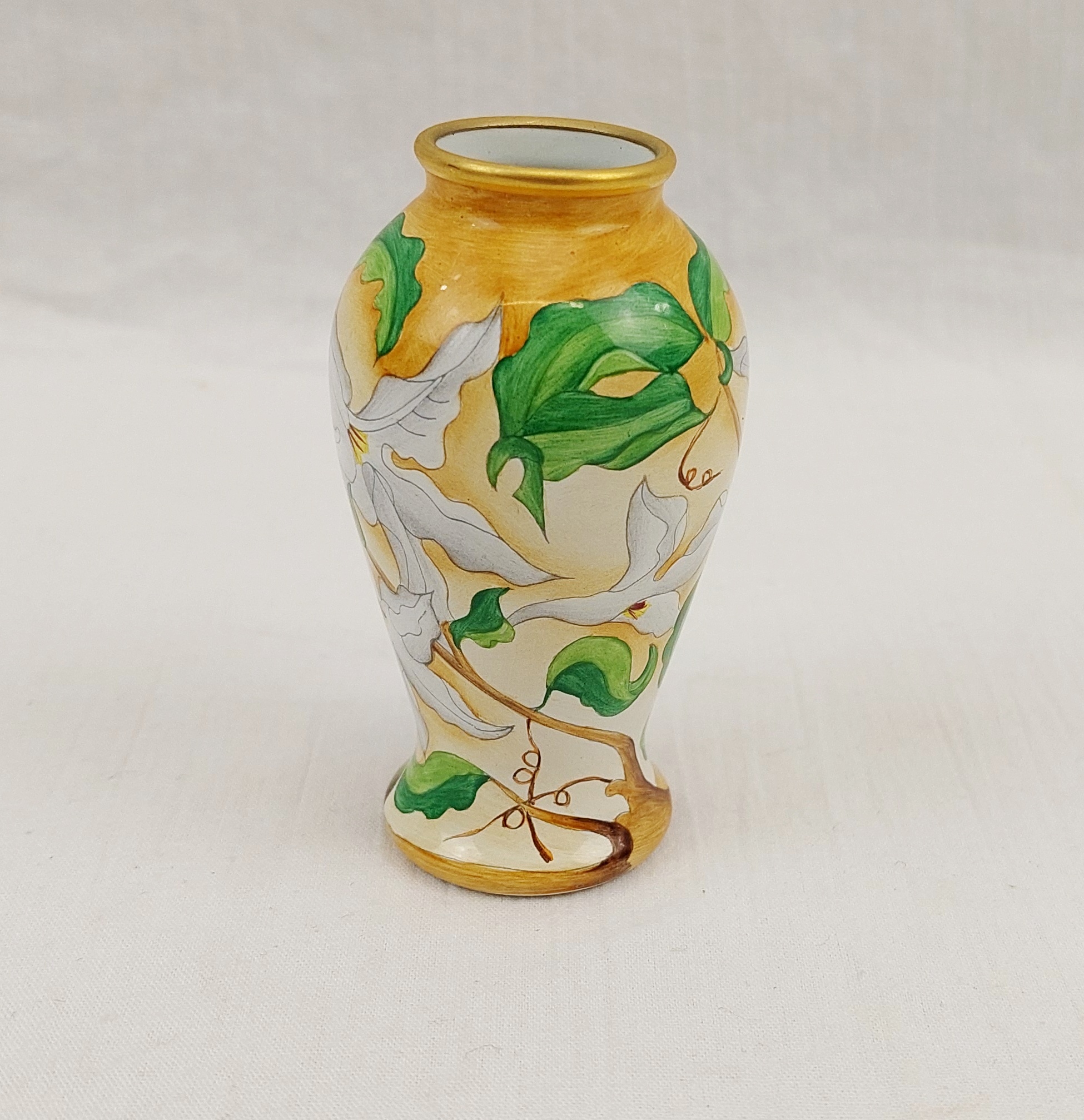 Boxed Moorcroft Narcissus Pattern Enamel Vase - Image 3