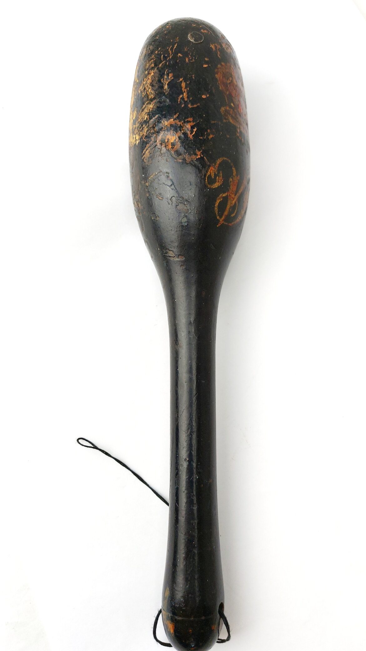 British, Victorian Era, Police or Naval Press Gang Type Weighted Wooden Kosh / Cosh, Queen Victoria “VR” Crowned Cipher, Initialled “SJ” - Image 3