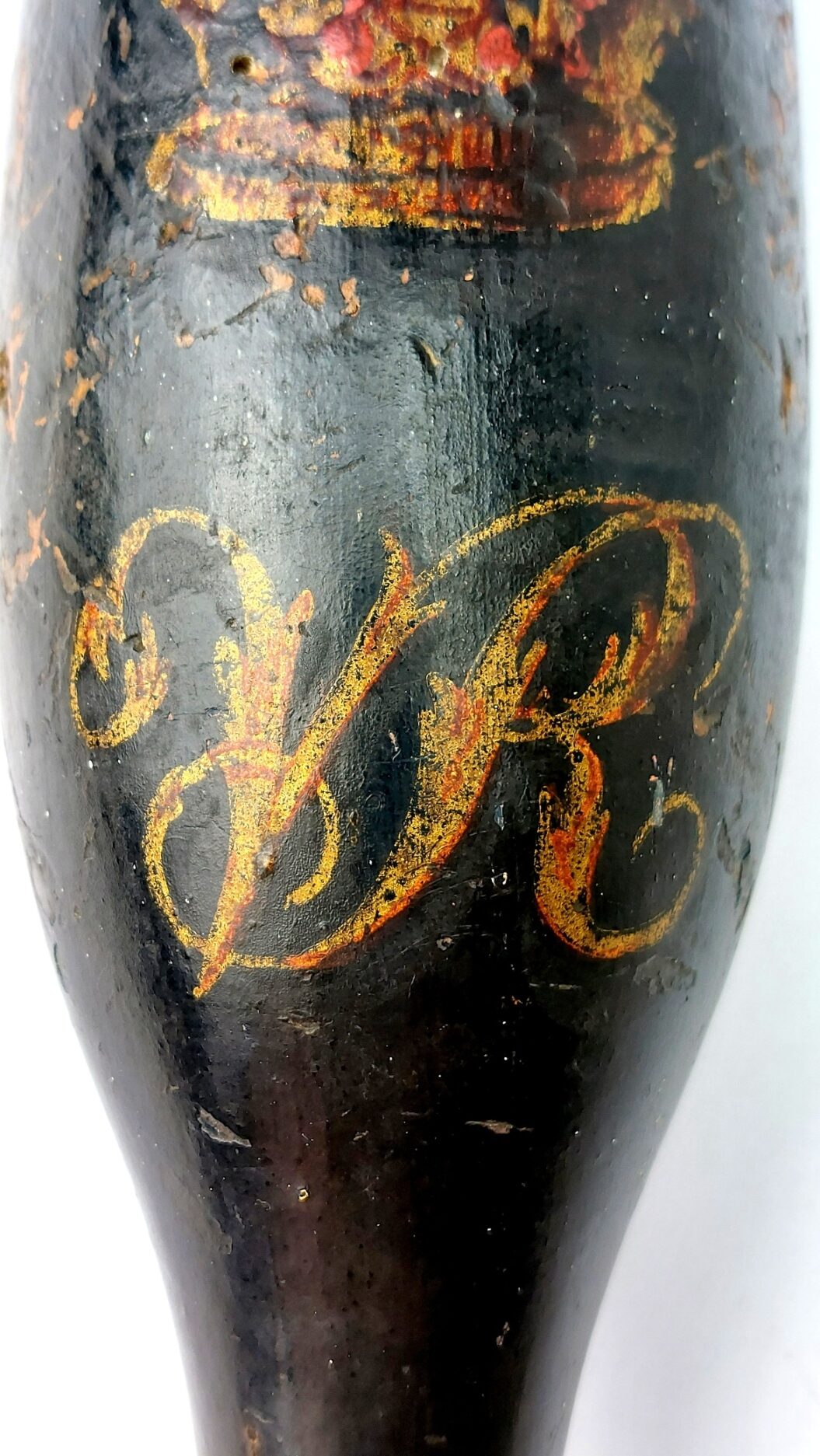 British, Victorian Era, Police or Naval Press Gang Type Weighted Wooden Kosh / Cosh, Queen Victoria “VR” Crowned Cipher, Initialled “SJ” - Image 8