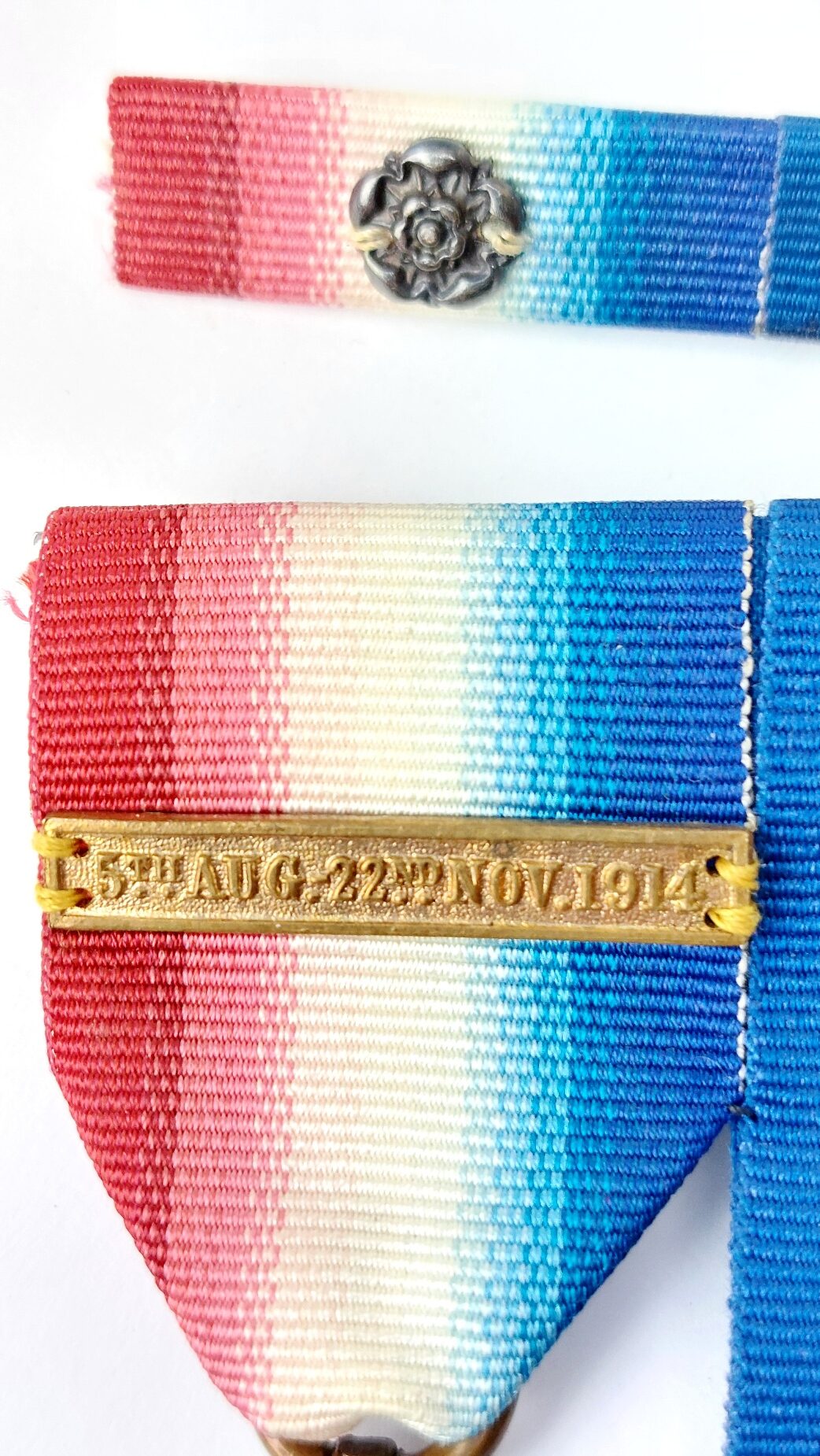 British, WW1, Medal Trio - 1914 Star with 5th Aug–22nd Nov Clasp & Rosette, Named to 26428 Gunner George Gray, Royal Garrison Artillery – Old Contemptible, India Service & Qualified Artillery Saddler - Image 3