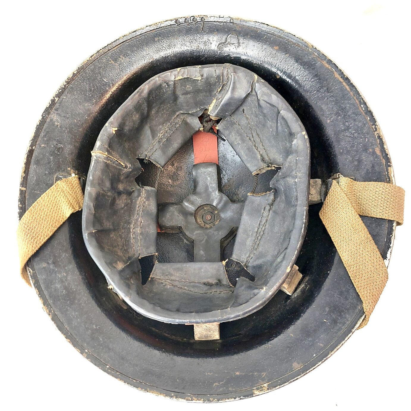 British, WW2, Police Mk II Brodie Helmet by Rubery Owen & Co. with 1941 TTC Liner - Image 7