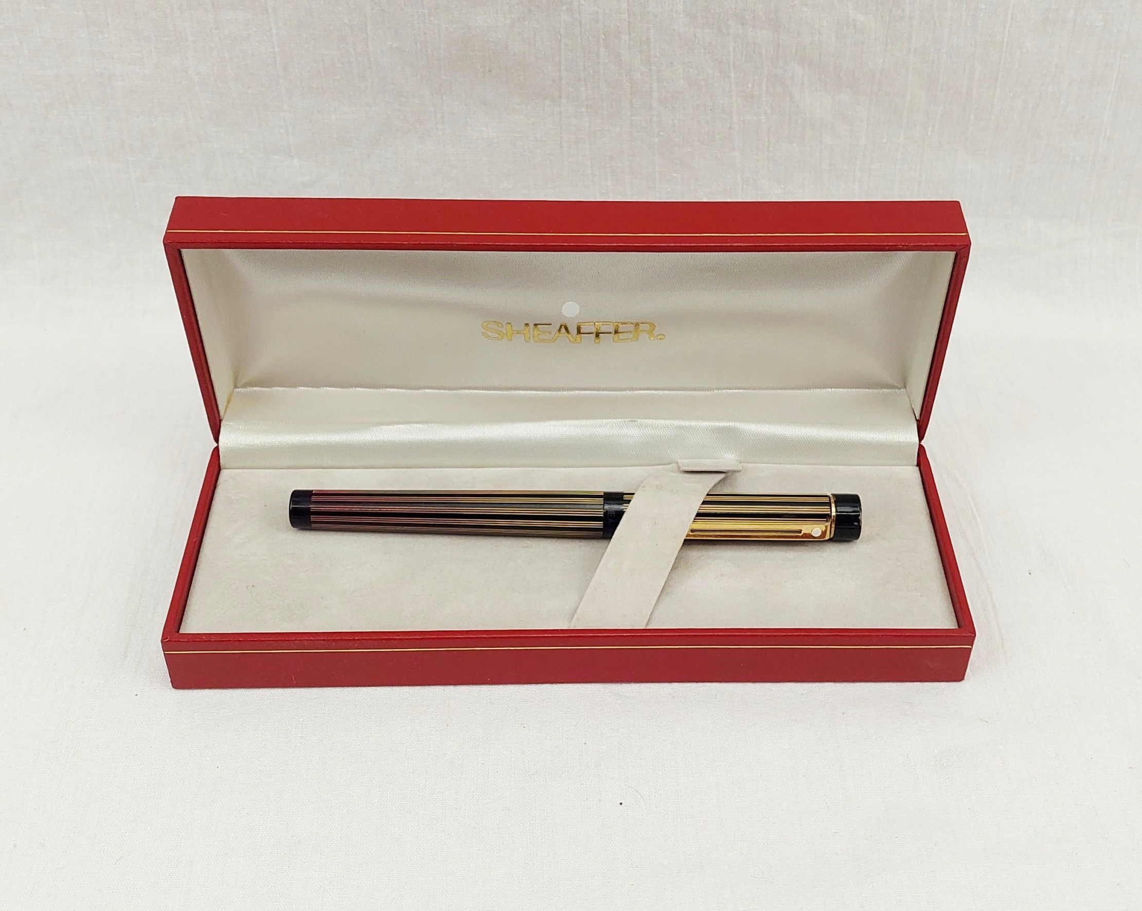 Cased Shaeffer Targa Regency Stripe Pen With Lid