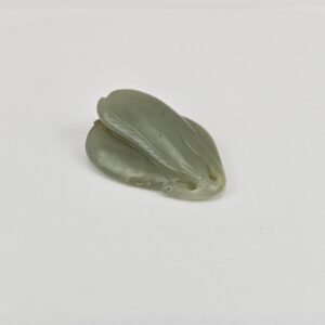 Chinese Carved Celadon and Russet Nephrite Jade Pendant Double Peach Group, Qing Dynasty or Earlier