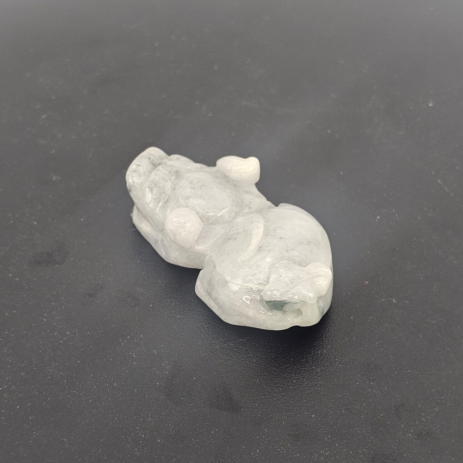 Chinese Qing Dynasty Carved Jadeite Foo Dog Pendant Amulet, 19th Century - Image 2
