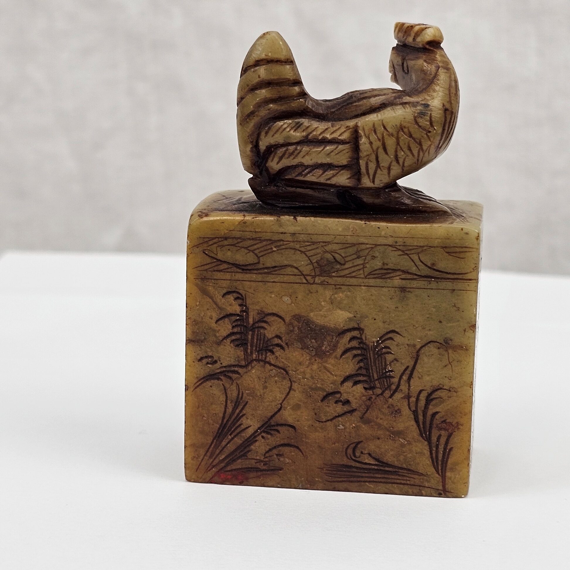 Chinese Steatite Seal Stone, Year of the Rooster Zodiac Theme with Cockerel Finial, Qing Dynasty, 19th–Early 20th Century - Image 8