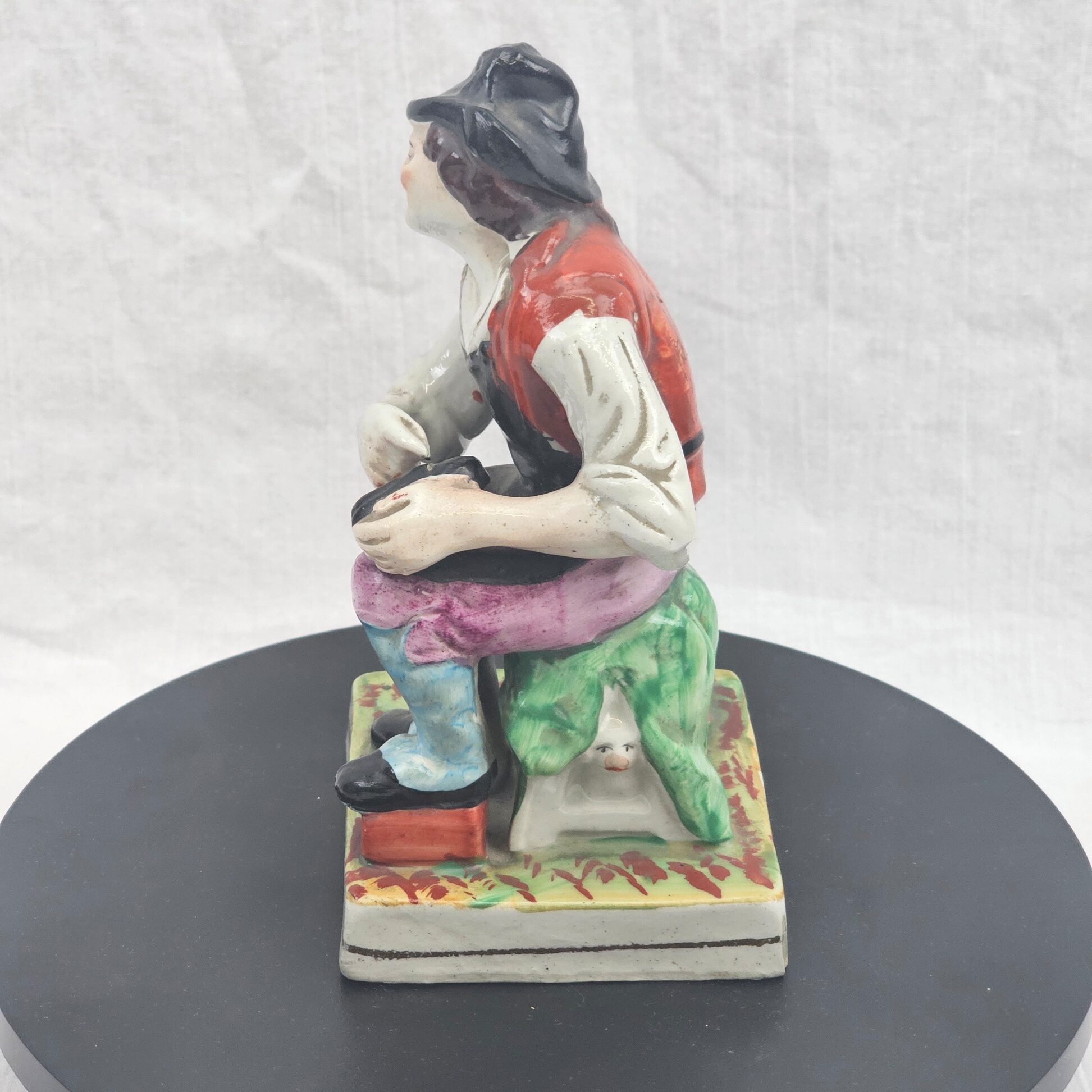 Victorian Staffordshire Pottery Figure of a Cobbler - The Cobbler Jobson, circa 1870 - Image 2