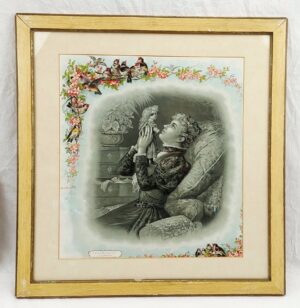 Framed Victorian Chromolithograph Titled Only A Broken Doll