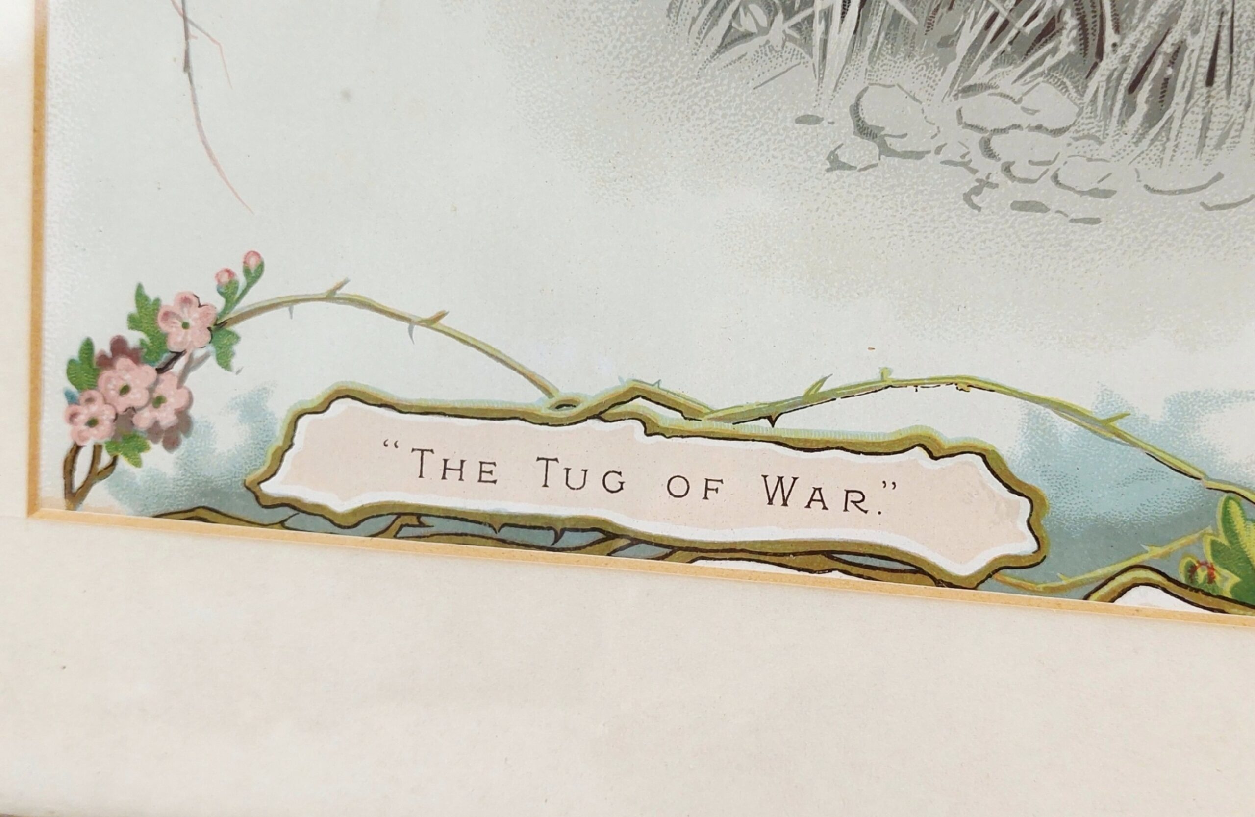 Framed Victorian Chromolithograph Titled Tug Of War - Image 7