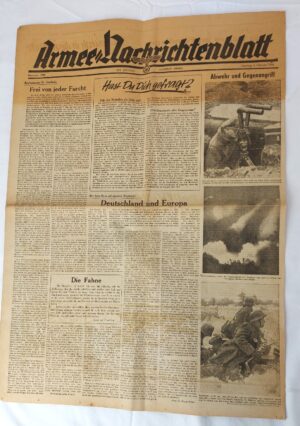 German, WWII, 6 February 1944, "Armee-Nachrichtenblatt" Wehrmacht (Army) Newspaper – Goebbels Article – Eastern Front Maps – Complete 8 Pages