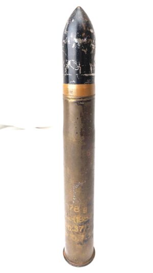 German, WWII 1939, 3.7cm PaK 36 Anti-Tank Round, Steel Case “6331 St”, WaA352 Projectile, Rheinmetall 1937 Primer, Original Stencilling