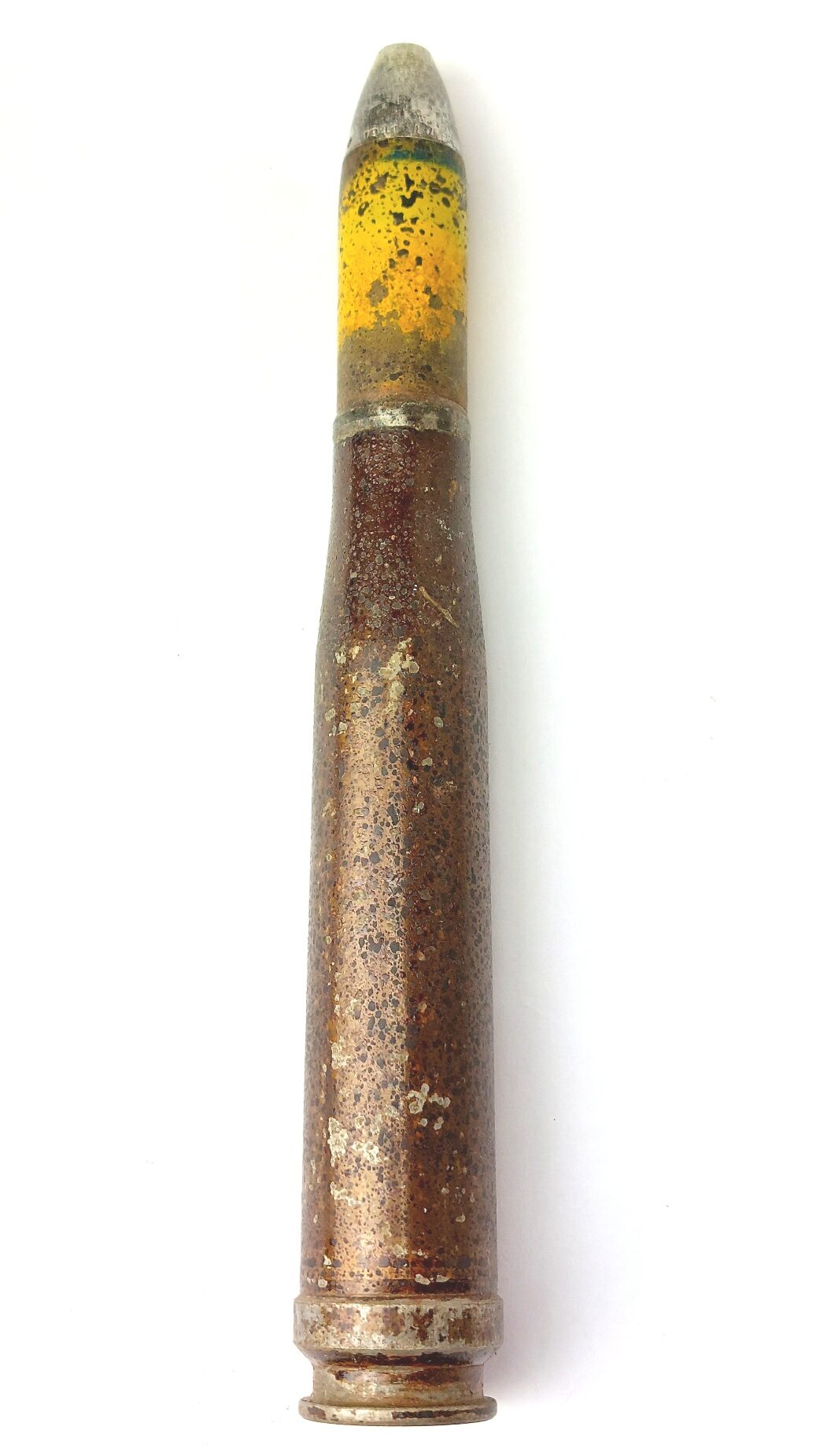 German, WW2 - 1941 Dated, 2cm FlaK 30/38 High Explosive Round, 20×138B “Long Solothurn”, eej, Aufschlagzünder 1504 Fuze, Inert
