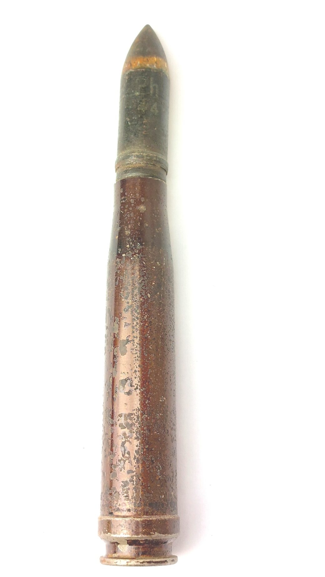German, WW2 - 1941 / 1943 Dated, 2cm FlaK 30/38 High Explosive Round, 20×138B Long Solothurn, aql, eej, Inert