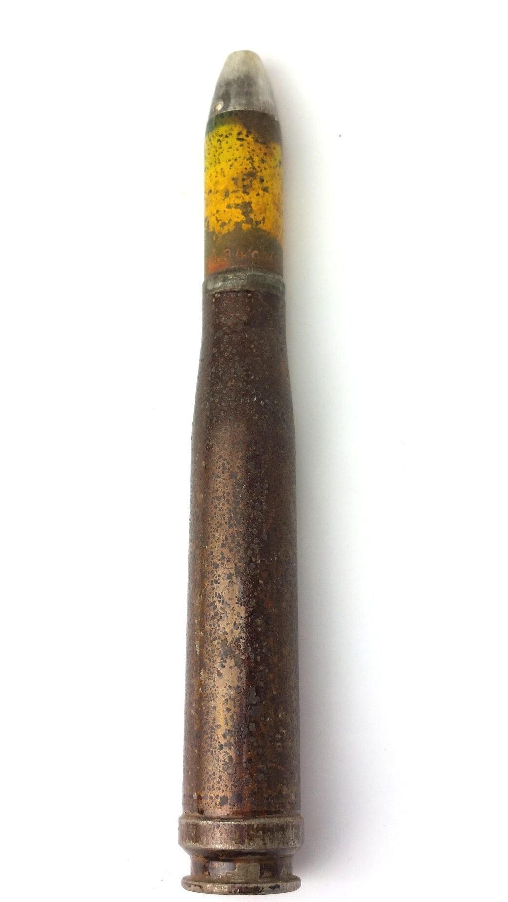 German, WW2 - 1941 Dated, 2cm FlaK 30/38 High Explosive Round, 20×138B “Long Solothurn”, eej, Aufschlagzünder 1504 Fuze, Inert - Image 2
