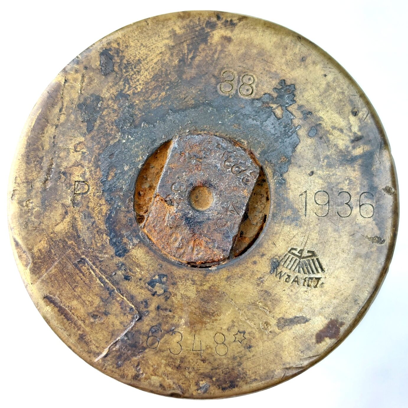 German, Pre-WWII - 1936 Dated, 3.7cm FlaK 18/36 Brass Shell Case – Polte Magdeburg – WaA107 - Image 5
