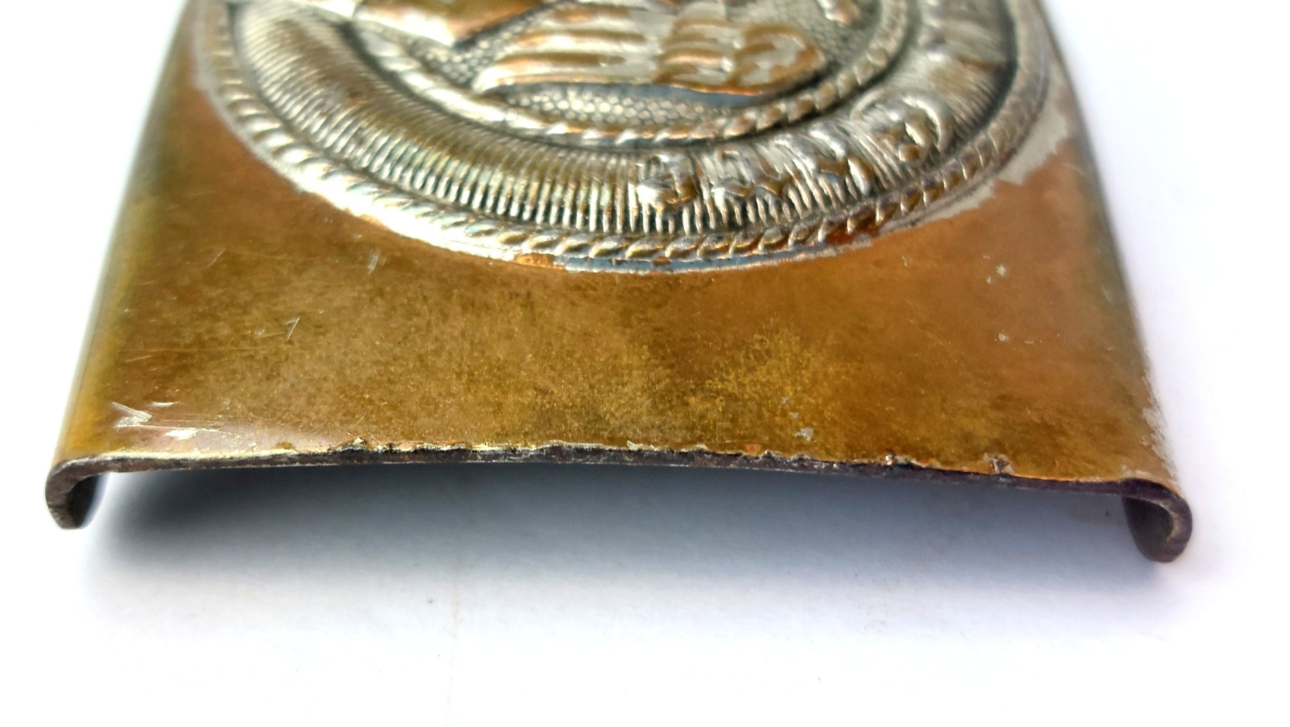 German, WW2 - 1944 Dated, Third Reich Hitler Youth Belt & Buckle with Applied Wehrmacht Officer’s Cap Cockade – RZM M4/44 - Image 13