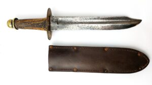 Imperial Russian, Crimean War Period Pioneer’s Sawback Tesak (M1834 Pattern), Captured & Bowie-Converted, Engraved Lancashire Fusiliers, 47th Foot