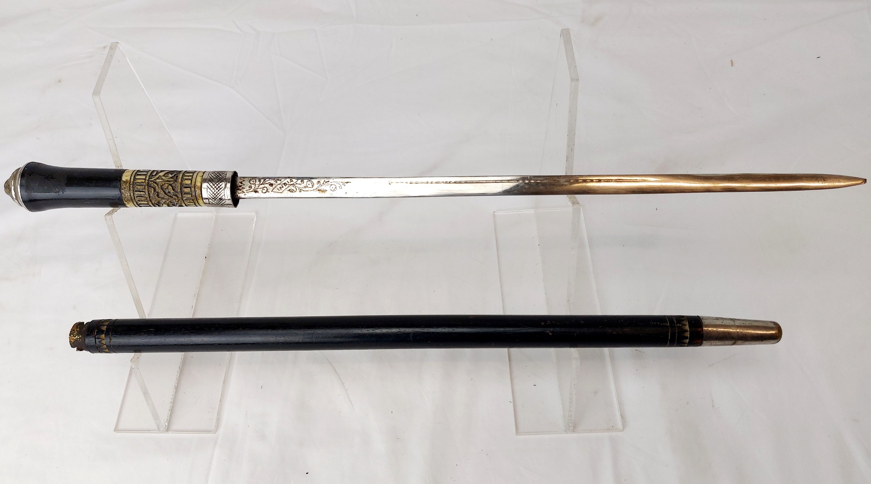 Indian, Late 19th to Early 20th Century, Concealed Military Swagger-Swagger Sword Stick, with Locking Mechanism - Image 2