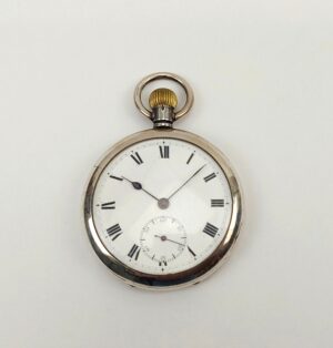 Sterling Silver Open Faced Top Winding Pocket Watch – Birmingham 1914
