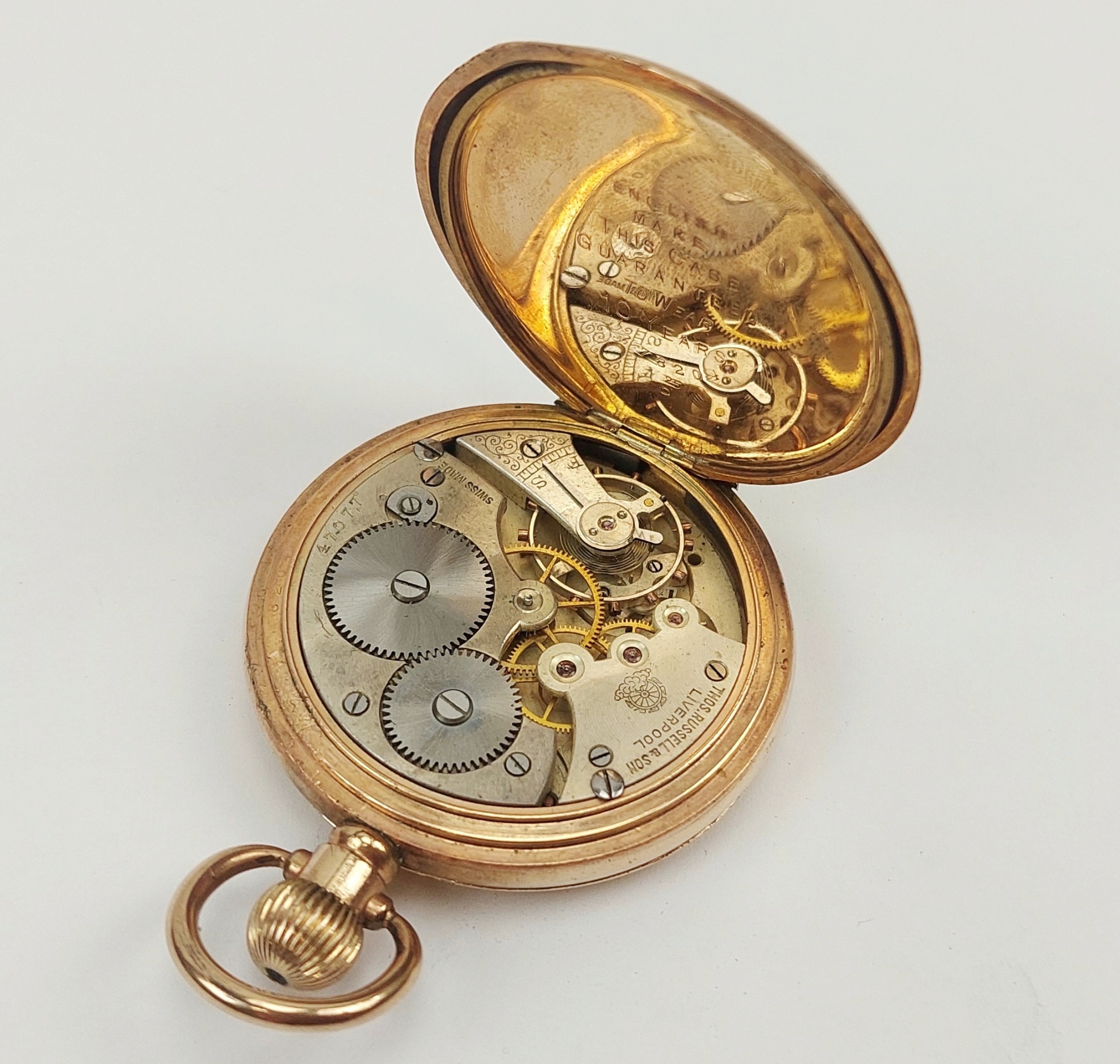 c1900 Gold Filled Full Hunter Pocket Watch by Thomas Russell & Son - Image 15