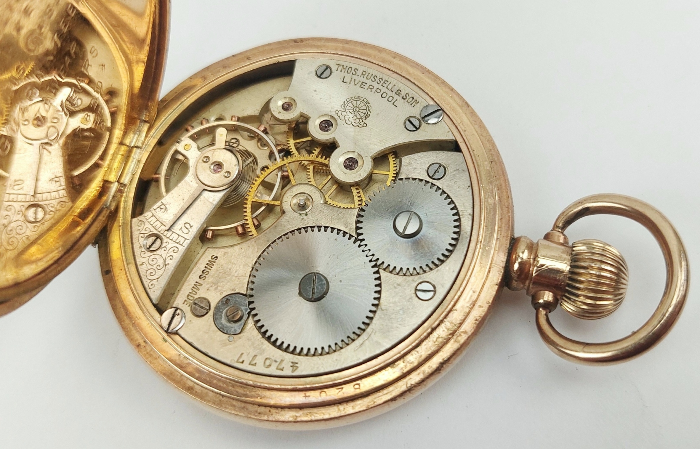 c1900 Gold Filled Full Hunter Pocket Watch by Thomas Russell & Son - Image 17