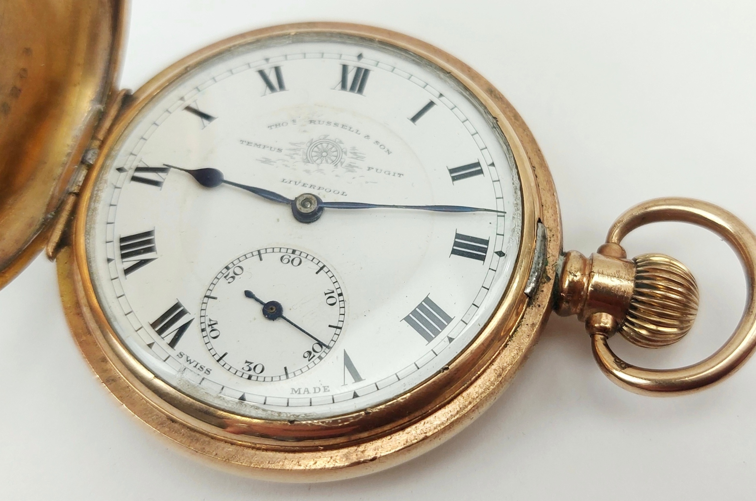 c1900 Gold Filled Full Hunter Pocket Watch by Thomas Russell & Son - Image 2